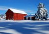 czerwona stodoła w śniegu 1