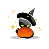 halloweenowy czarny kot